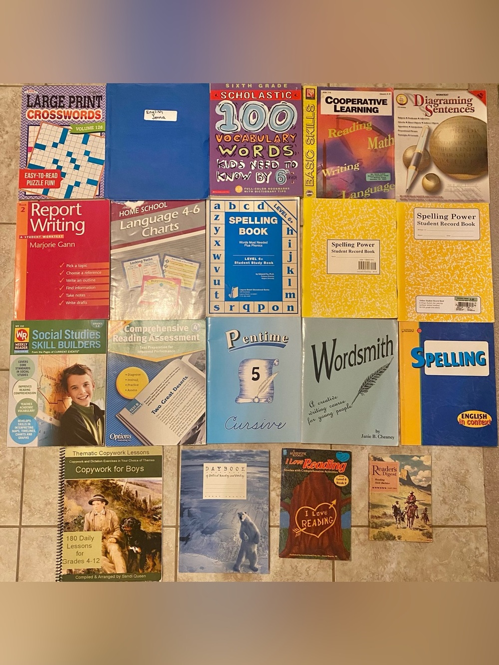 Lot 19 Reading Writing Cursive English Language Spelling Work-Books Grades 4-8